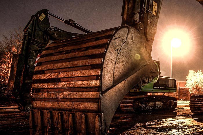 close up of excavator